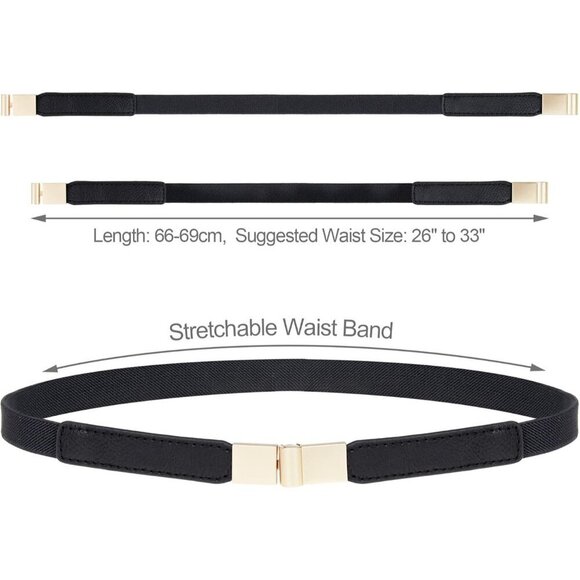 Skinny Elastic Belts for Women 5 Pack Dress Waistbands Stylish Gift Set main image 5